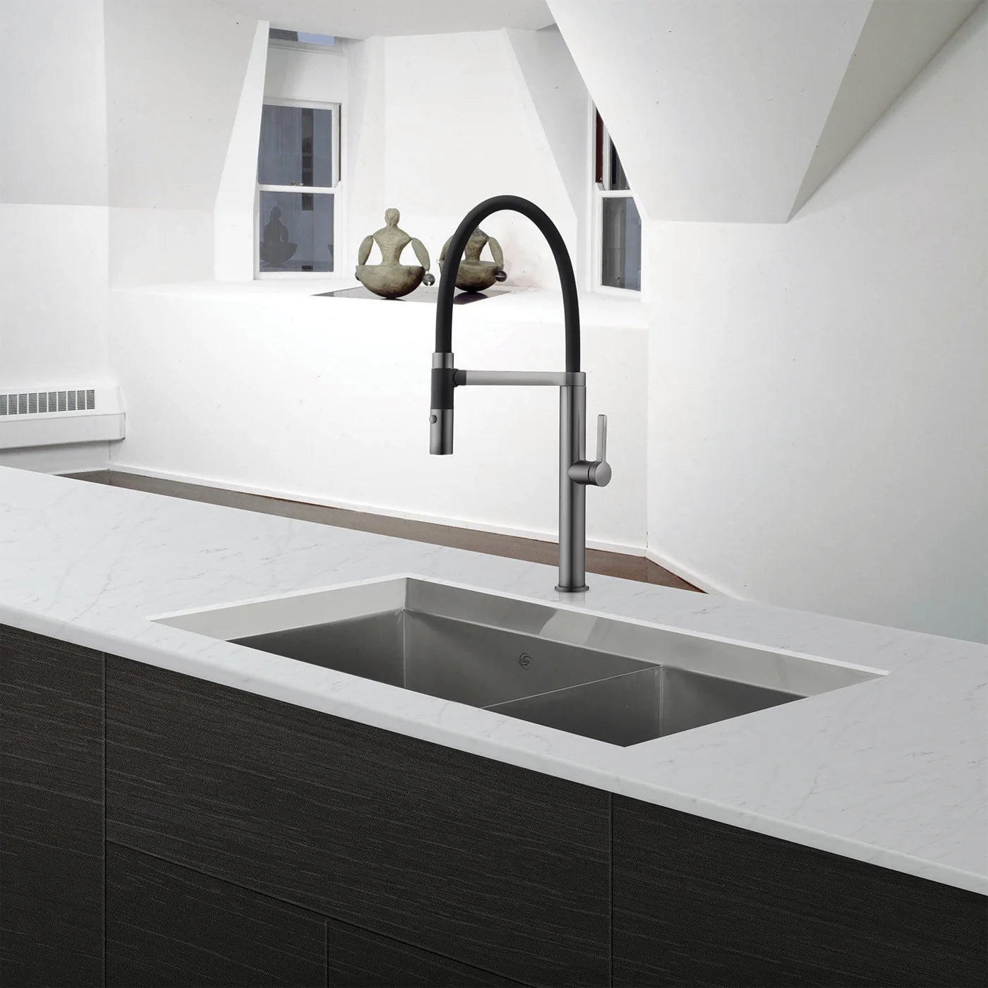 DAX Double Bowl Undermount 50/50 Kitchen Sink, 16 Gauge Stainless Steel, Brushed Finish , 31 x 18 x 10 Inches (DAX-SQ-3118A)