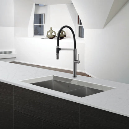 DAX Double Bowl Undermount 50/50 Kitchen Sink, 16 Gauge Stainless Steel, Brushed Finish , 31 x 18 x 10 Inches (DAX-SQ-3118A)