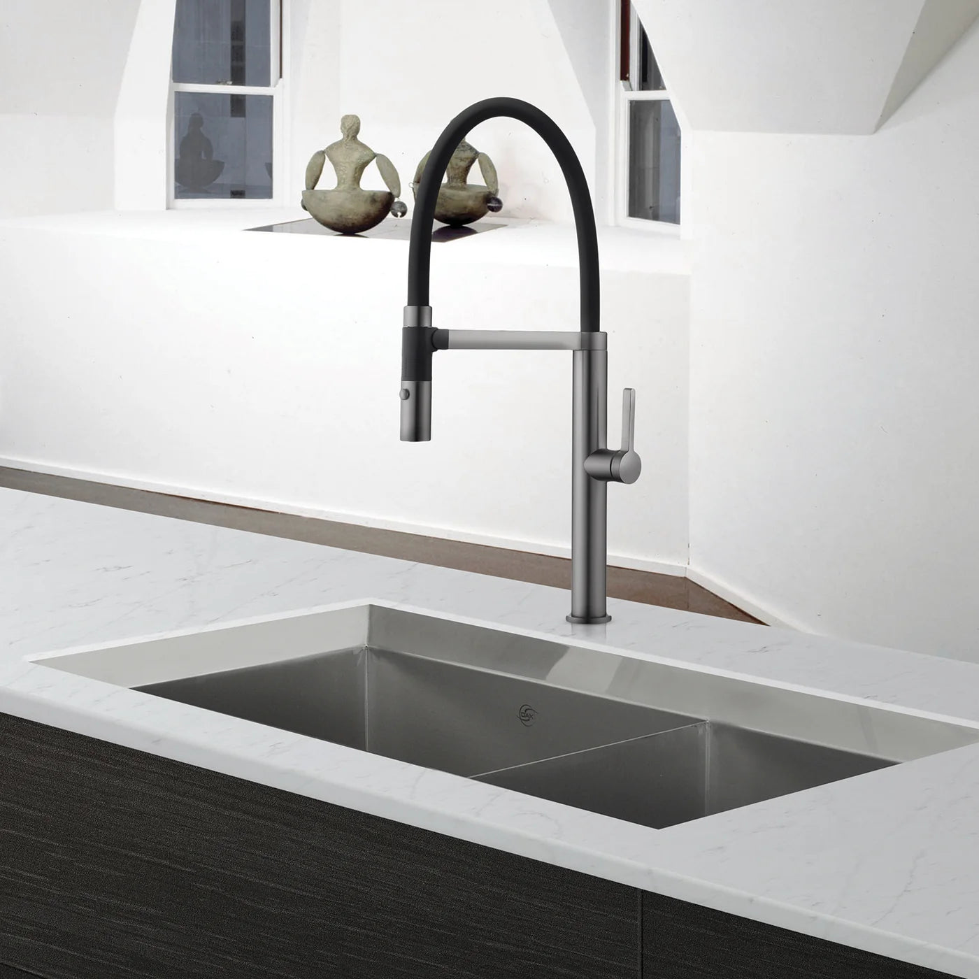 DAX Double Bowl Undermount 50/50 Kitchen Sink, 16 Gauge Stainless Steel, Brushed Finish , 31 x 18 x 10 Inches (DAX-SQ-3118A)