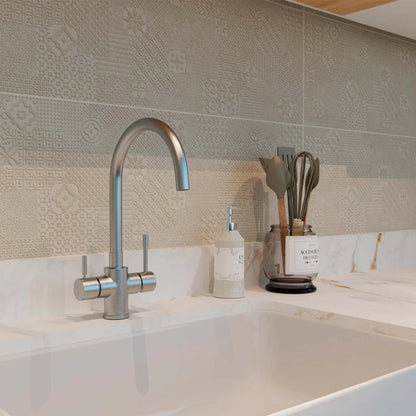 DAX Double Handle Kitchen Filter Faucet - Brushed Nickel (DAX-16005-BN)
