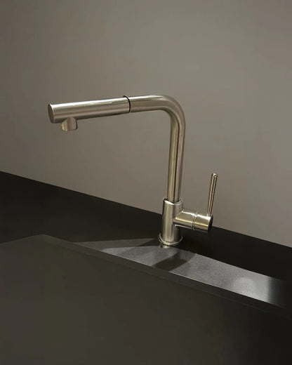 DAX Single Handle Pull Out Kitchen Faucet Brushed Nickel Finish (DAX-8213-BN)
