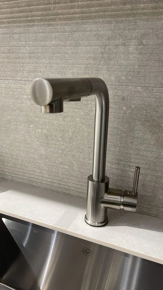 DAX Single Handle Pull Out Kitchen Faucet Brushed Nickel Finish (DAX-8213-BN)