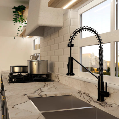 DAX Industrial Single Handle Pull Out Kitchen Faucet