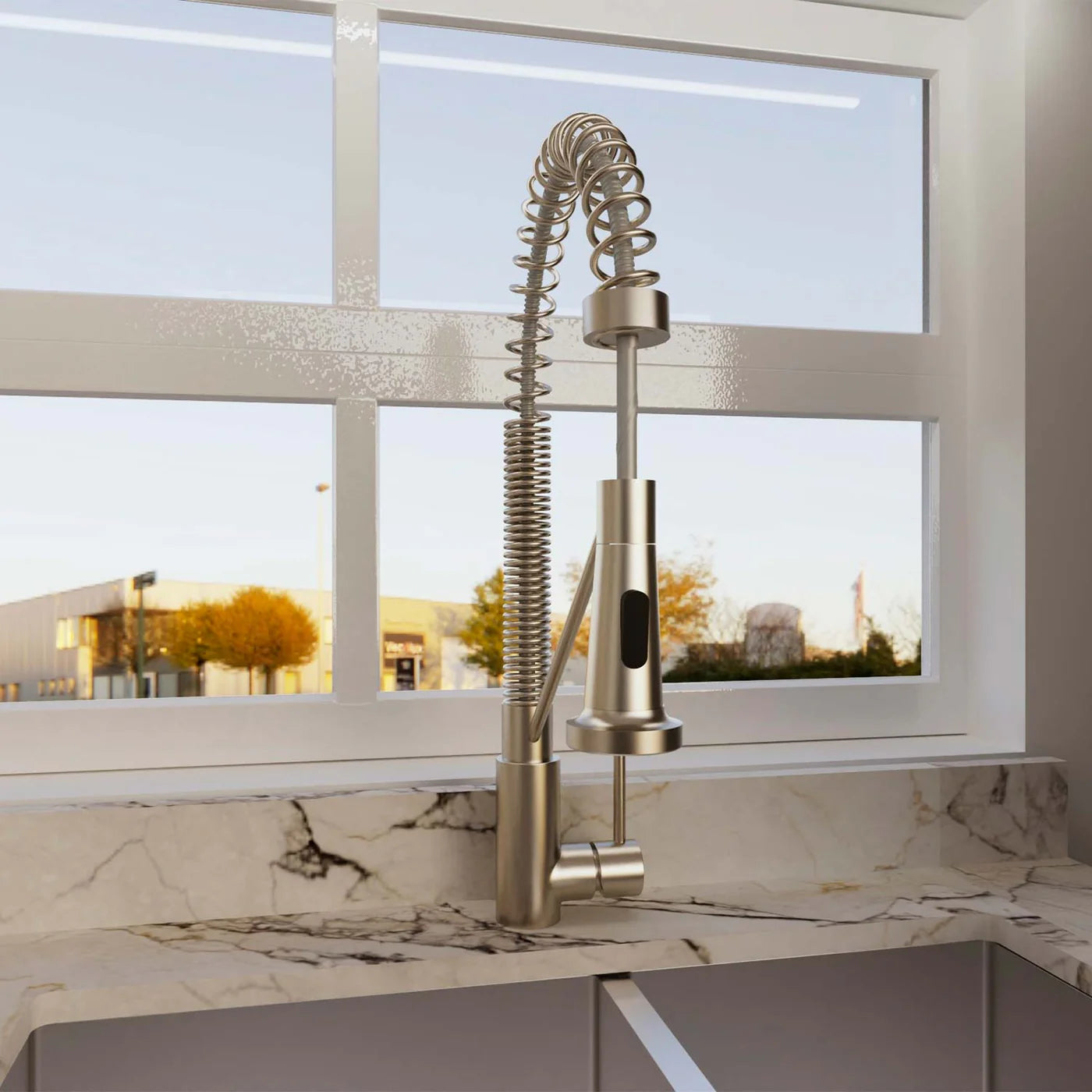 DAX Industrial Single Handle Pull Out Kitchen Faucet