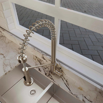 DAX Industrial Single Handle Pull Out Kitchen Faucet