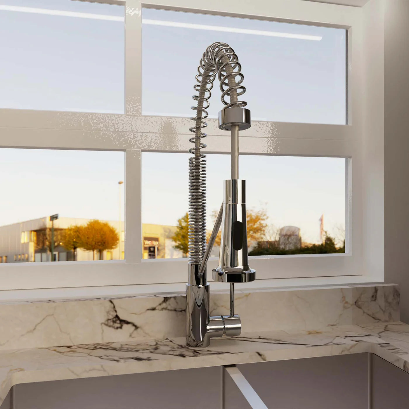 DAX Industrial Single Handle Pull Out Kitchen Faucet