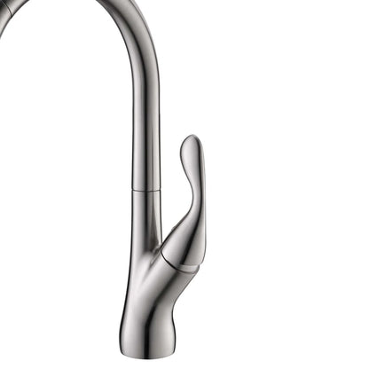 DAX Single Handle Pull Down Kitchen Faucet with Dual Sprayer and Swivel Spout, Brass Body, Brushed Nickel Finish, 9-1/8 x 15-5/8 Inches (DAX-6985E-BN) Sale price