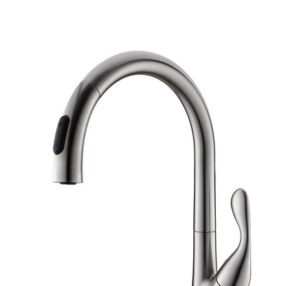 DAX Single Handle Pull Down Kitchen Faucet with Dual Sprayer and Swivel Spout, Brass Body, Brushed Nickel Finish, 9-1/8 x 15-5/8 Inches (DAX-6985E-BN) Sale price