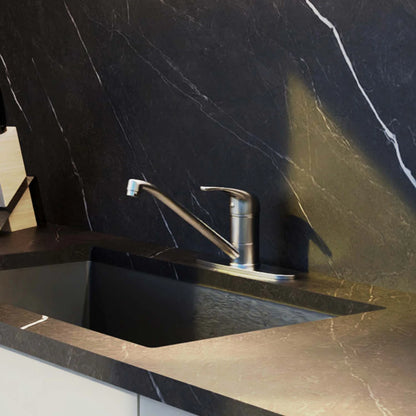DAX Single Handle Kitchen Faucet with 9 3/4" Brushed Nickel Finish (DAX-8237-BN)