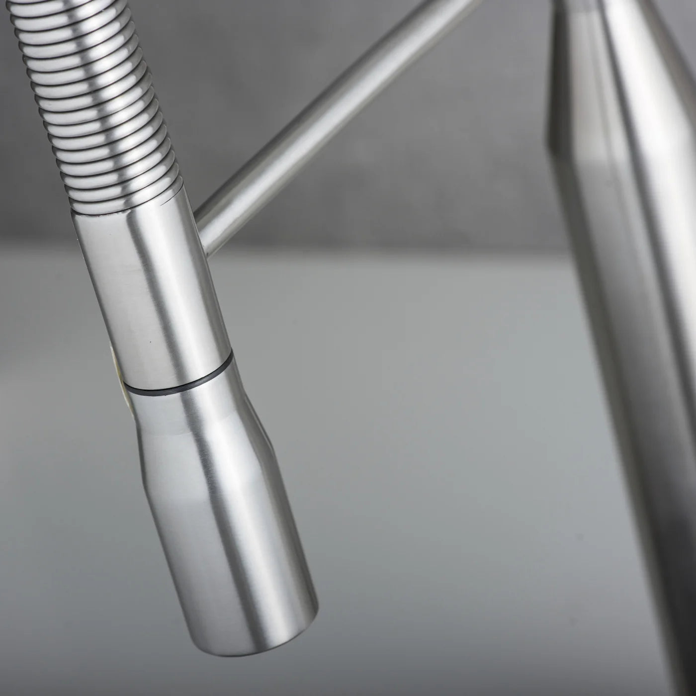 DAX Single Handle Pull Down Kitchen Faucet, Stainless Steel Shower Head and Body, Brushed Finish, Size 9-1/16 x 19-5/16 Inches (DAX-S1095A)
