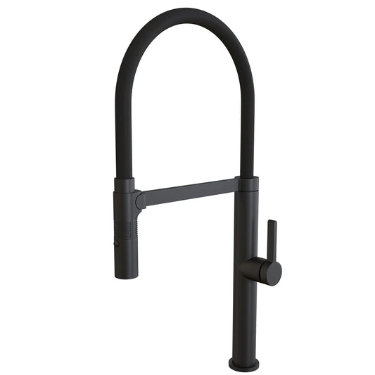 DAX Single Handle Pull Out Kitchen Faucet with Dual Sprayer, Brass Body and Shower Head, 9-3/16 x 21-5/8 Inches (DAX-S2417)