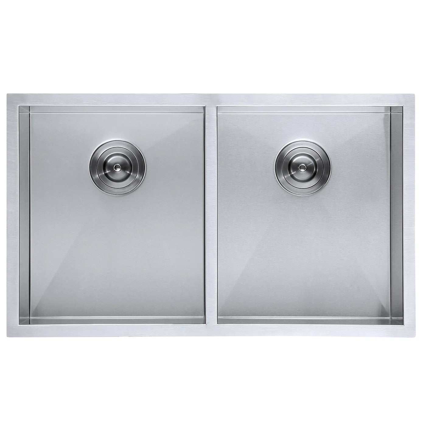 DAX Double Bowl Undermount 50/50 Kitchen Sink, 16 Gauge Stainless Steel, Brushed Finish , 31 x 18 x 10 Inches (DAX-SQ-3118A)