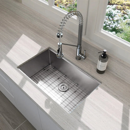 DAX Workstation Undermount Single Bowl Kitchen Sink - Handmade - Stainless Steel 304 -18 Gauge - Accessories Included (DAX-WS3019-R10)