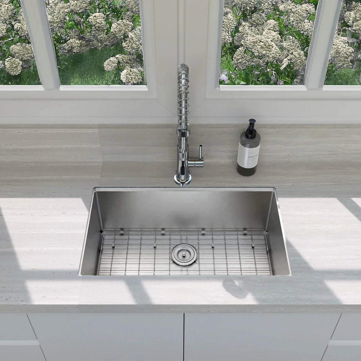 DAX Workstation Undermount Single Bowl Kitchen Sink - Handmade - Stainless Steel 304 -16 Gauge - Accessories Included (DAX-WS3219-R10)