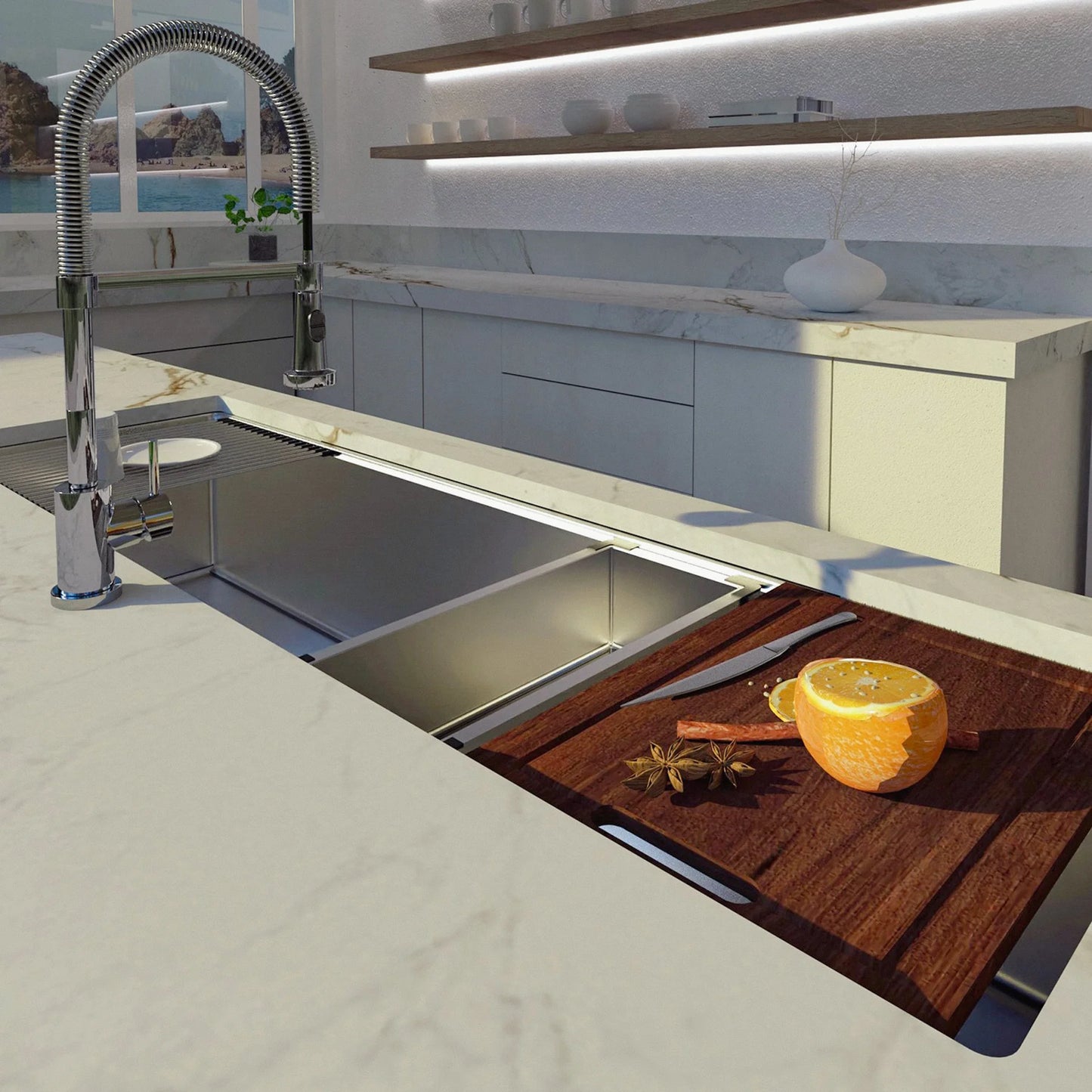 DAX Stainless Steel Undermount Single Bowl Kitchen Sink DX-WS5919-R10