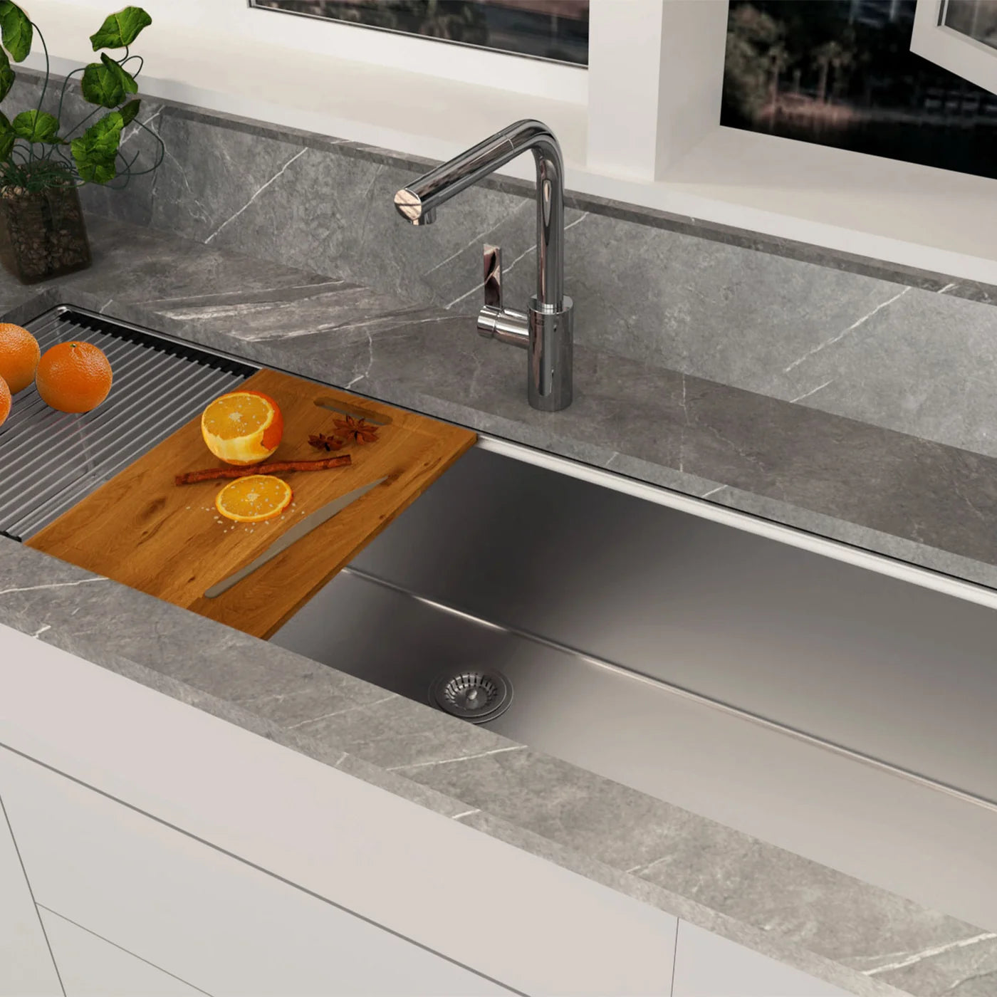 DAX Stainless Steel Undermount Single Bowl Kitchen Sink DX-WS5919-R10