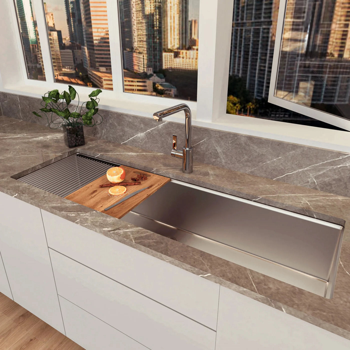 DAX Stainless Steel Undermount Single Bowl Kitchen Sink DX-WS5919-R10