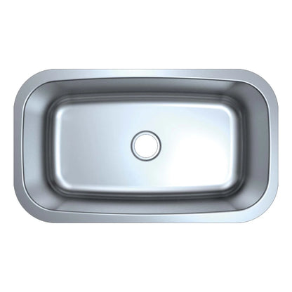 DAX Single Bowl Undermount Kitchen Sink 30" x 18" - 18G. - ADA (DX-3018A).