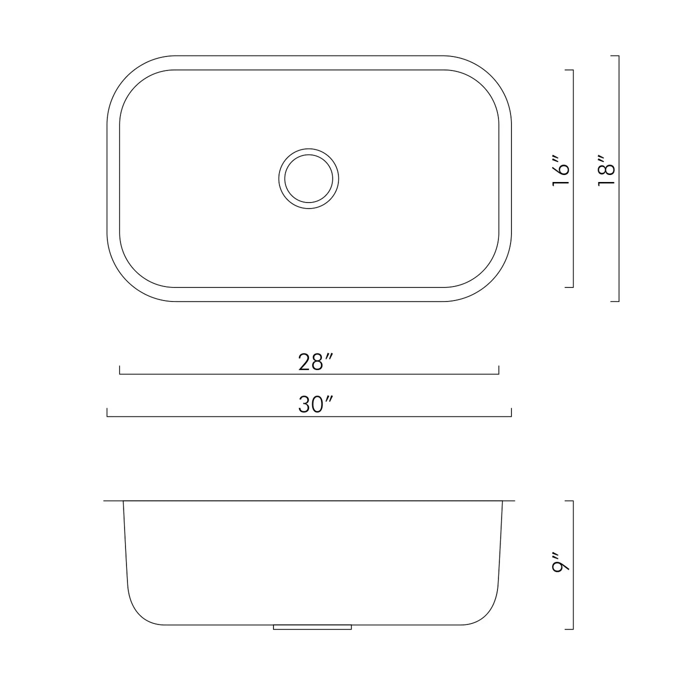 DAX Stainless Steel Undermount Single Bowl Kitchen Sink KA-3018