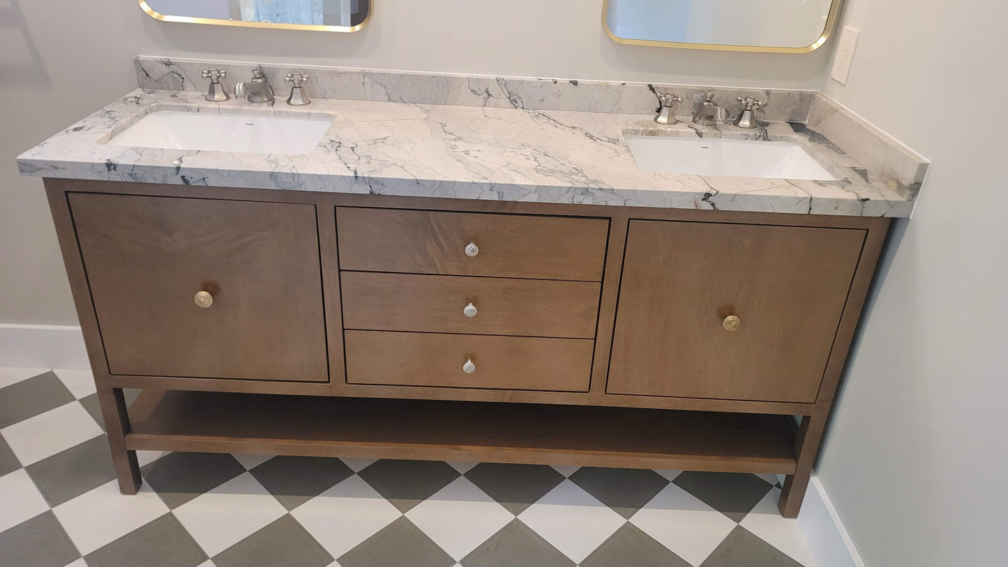 Sofia Custom Double Sink Wood Vanity