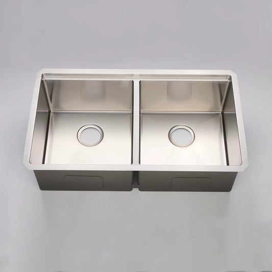 DAX Workstation Double Bowl Undermount Kitchen Sink 32 x 19 - R10 - 18G. Accessories Included