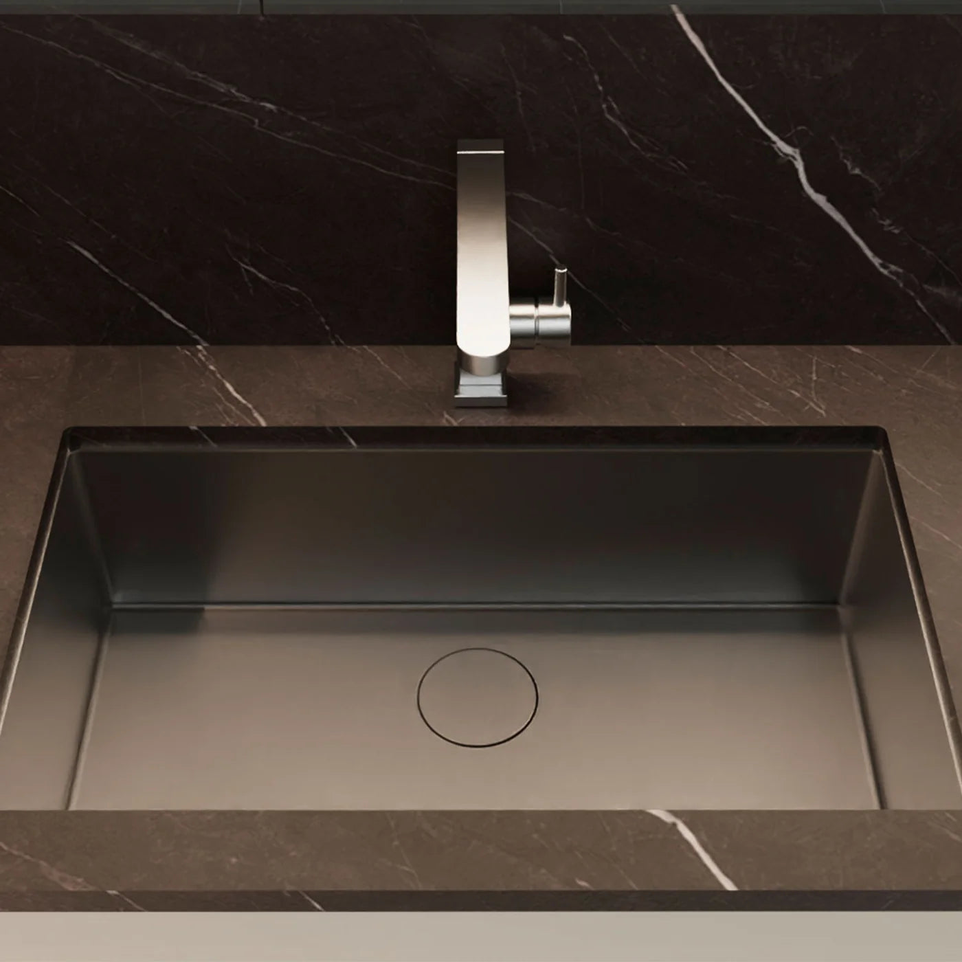 DAX Handmade Nanometre Single Bowl Undermount Kitchen Sink - Black Stainless Steel 304 - Accessories Included (DAX-NB3018-R10)