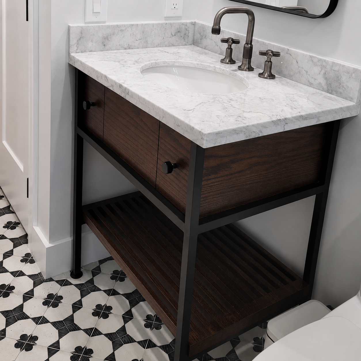 Eduardo Custom Wood & Metal Bathroom Vanity