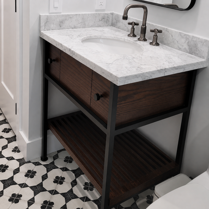 Eduardo Custom Wood & Metal Bathroom Vanity